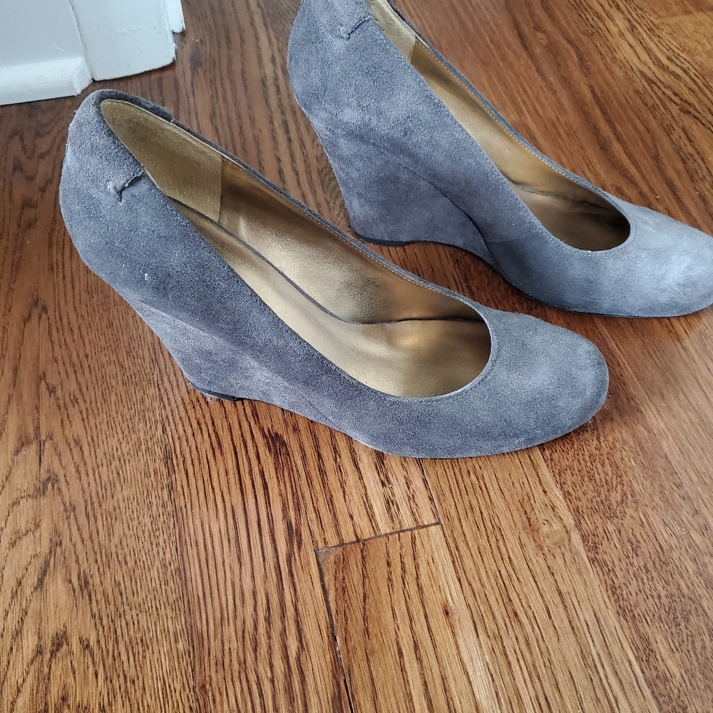 Nine West Suede Platform Wedge Shoes